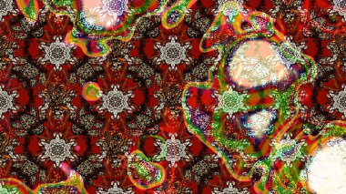 Doğum günü kartı ya da düğün davetiyesi. Çiçekli tebrik kartı. Kahverengi ve kırmızı renklerde. Raster illüstrasyonu. Suluboya çiçek buketi. Çiçek arka planı.