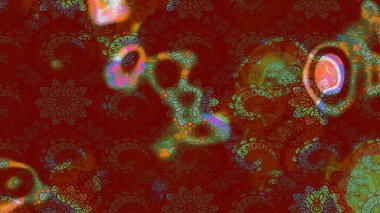 Renkli Bahar Teması eskiz kalıbı. Düz Çiçek Elementleri Tasarımı. Raster..