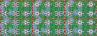 Üst manzara, yumuşak stil. Sevgililer günü ve tebrik kartı konsepti için şık bir davetiye. Yeşil renkte manzaralı çiçek deseni. Çiçek kompozisyonu, el boyası, hassas şablon..