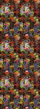 Çiçekli el çizimi çizimi deseni. Modern gelişim kahverengi ve siyah raster arka plan duvar kâğıdı illüstrasyonu klasik çizgili iz sürme desenli çiçekler, çiçekli süsler.