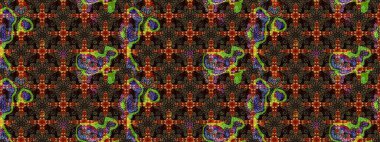 Raster çiçek desenli çiçek deseni, yapraklar, dekoratif elementler, sıçrama, lekeler, el çizimi kontur çizgileri ve Doodle çizim stili, grafik raster çizim çizimi.