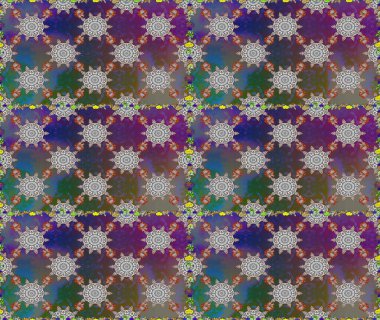 Güzel çiçek deseni. Düz Çiçek Elementleri Tasarımı. Gri ve kahverengi renkli çiçekler. Renkli Bahar Teması Kusursuz Arkaplan.