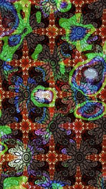 Kahverengi ve siyah renkli çiçekler. Kumaş desenli papatya çiçekleri ayrıntıları.