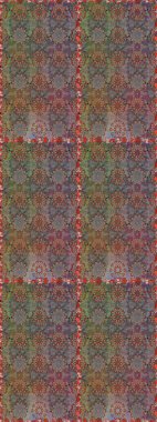 Raster Çiçek İllüstrasyonu 'nun şirin tekstili. Gri ve kahverengi renkte etnik çiçeklerle kusursuz bir desen..