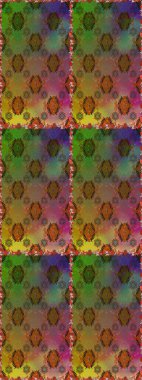 Raster illüstrasyonu. Raster illüstrasyonu. Asya tekstil tarzında. Kusursuz çiçek deseni. Kahverengi ve yeşil renkte çiçekler.