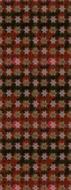 Çiçekli karalama şeklinde Raster çiçek deseni. Kahverengi ve gri renkli çiçekler. Yumuşak, bahar çiçekli arka plan.