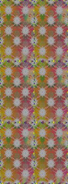 Moda baskıları için zarif bir şablon. Parlak renkli çiçekleri ve kahverengi ve gri renkli yaprakları olan şaşırtıcı, pürüzsüz çiçek deseni. Modern çiçek arkaplanı. Halk stili.