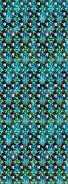 Raster illüstrasyonu. Mavi kıvırcık çiçekler mavi renkte şekillenir. Klasik çiçek tasarım elementleri.