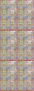 Düz Çiçek Elementleri Tasarımı. Gri renkli çiçekler. Raster illüstrasyonunda kusursuz çiçek deseni. Renkli Bahar Teması Kusursuz Arkaplan.