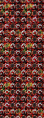 Eskiz arkaplan modeli. Vadinin çiçekleri siyah renklerde. Suluboya, elle çizilmiş. Raster - stok.