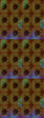 Kahverengi renkli çiçekler. Hediye ambalaj kağıdı, tebrik kartları, posterler ve pankart tasarımı. Raster düz çiçek çizim deseni.