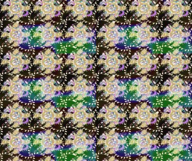 Çiçek çelengi. Kıvırcık, parlak örgü. Raster illüstrasyonu. Desen, çizim, çiçek sınırı. Eski moda arka plan. Güzel, pürüzsüz kumaş, tuval..