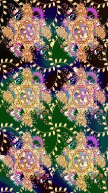 Sevimli çiçek raster deseni. Düz Çiçek Elementleri Tasarımı. Modaya uygun kumaş deseni. Renkli Yaz Teması çizim şablonu.