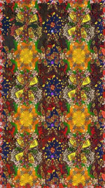 Tişörtsüz arka plan deseni. Tropik çiçekler. Kahverengi ve sarı renkte çiçekler.