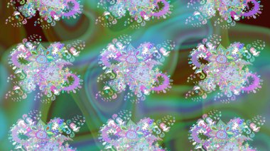 Raster illüstrasyonunda kusursuz çiçek deseni. Güzel kumaş deseni. Düz Çiçek Elementleri Tasarımı. Renkli Bahar Teması Kusursuz Arkaplan.