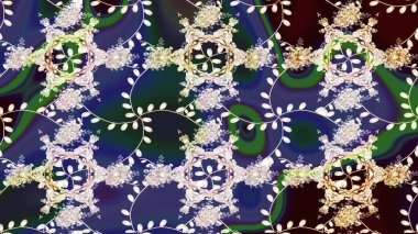 Çiçek duvar kâğıdı. Mor renkli şirin tekstil. Çiçek arkaplan. Renkli çizim kalıbı. Raster illüstrasyonu.