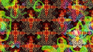 Çiçek arkaplan. Siyah renkli şirin tekstil. Raster illüstrasyonu. Çiçek duvar kâğıdı. Renkli çizim deseni.