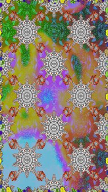 Motley illüstrasyonu. Küçük çiçekte güzel bir desen. Çiçekli bahar çiçekleri. Moda baskıları için zarif bir şablon. Küçük renkli çiçekler..