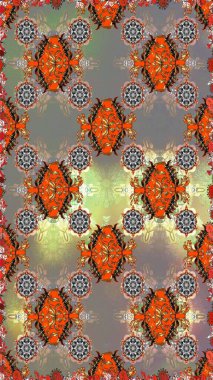 Çiçekleri, deniz kabukları, mandalaları ve suluboya efektleriyle donanma geçmişi. Yatak çarşafları, ceket, paket tasarımı, kumaş ve moda kavramları için tekstil baskısı. Kusursuz etnik tasarım.