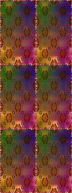 Çiçeklerle suluboya desenli çiçek deseni. Kahverengi ve yeşil renkli Asya tekstili. Raster illüstrasyonu.