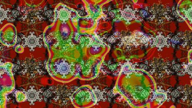 Millefleur 'lar. Küçük kahverengi ve kırmızı çiçekli oldukça eski bir besin torbası deseni. Tekstil, kumaş, kapaklar, duvar kağıtları, baskı, paket, koleksiyon defteri, örgü, dekupaj için çiçek arkaplanı..