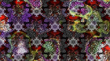 Tekrar eden çiçek arkaplanı, zarif gri ve siyah çiçek duvar kağıdı. Gri ve siyah renkler üzerine çiçek desenli çizimler, el yapımı papatyalar, papatyalar..