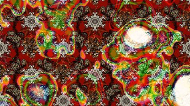 Çiçekli çiçek deseni, suluboya. Süslü kumaş deseni. Raster deseni.