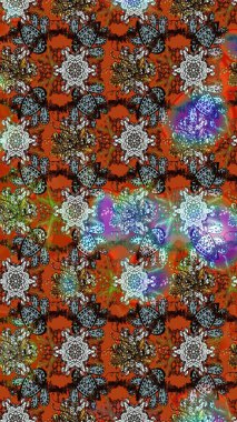 Parlak elementlerin. Çizim çiçek deseni duvar kağıdı, web sitesi arka planı, ambalaj kağıdı, davetiye, broşür, afiş veya web sitesi için kullanılabilir. El çizimi Raster illüstrasyonu.