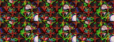 Çiçekler suluboya eskiz deseni. Raster Stili kumaş deseni.