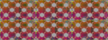 Düz Çiçek Elementleri Tasarımı. Kusursuz desenli, modaya uygun kumaş deseni. Renkli Bahar Temalı Kusursuz Arkaplan. Şirin çiçek elementleri. Raster illüstrasyonu.