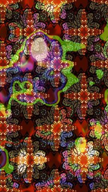 Çiçekli bahar çiçekleri. Küçük renkli çiçekler. Robot resim. Moda baskıları için zarif bir şablon. Küçük çiçekte güzel bir desen. Motley illüstrasyonu.