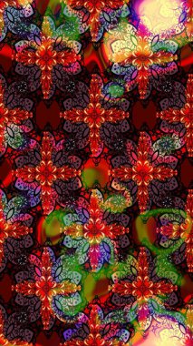 Çiçekler suluboya eskiz deseni. Raster Stili kumaş deseni.