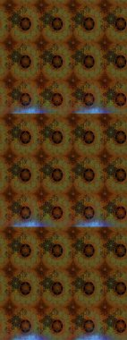 Küçük çiçekli yay deseni çiz. Suluboya tarzında kahverengi renkte. Raster illüstrasyonu.