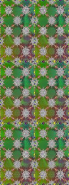 Klasik çiçek tasarımı elementleri. Yeşil ve gri kıvırcık çiçekler yeşil ve gri renkte şekillenir. Raster illüstrasyonu.