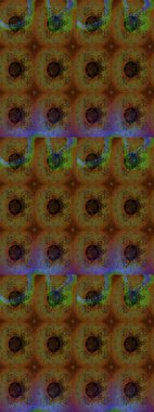 Raster illüstrasyonundaki çiçek desenli çizim. Kahverengi renkte çiçekler.