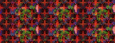 Düz Çiçek Elementleri Tasarımı. Kahverengi ve siyah renkli çiçekler. Sevimli çiçek raster deseni. Renk Bahar Teması eskiz şablonu.