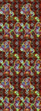 Tekstil, kumaş, ambalaj, hatıra defteri için hoş bir çiçek arkaplanı. Kahverengi arka planda. Elle çizilmiş çiçek desenli Raster çizimi. Çocuksu tasarım.