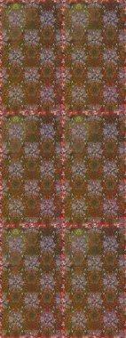 Kahverengi ve bej renklerde bahar çiçekleri. Raster illüstrasyonu. Yaprak ve çiçeklerin suluboya resmi, kahverengi ve bej renklerde pürüzsüz desen.