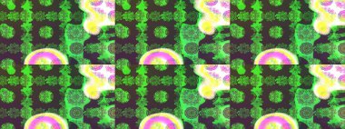 Çiçek ve yapraklı çiçek deseni. Raster illüstrasyonu. Küçük çiçekli şirin desen.