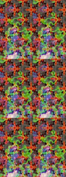 Yeşil ve bej renkte yeşil ve bej papatyalar deseni. Yeşil ve bej renklerde. Raster illüstrasyonu.