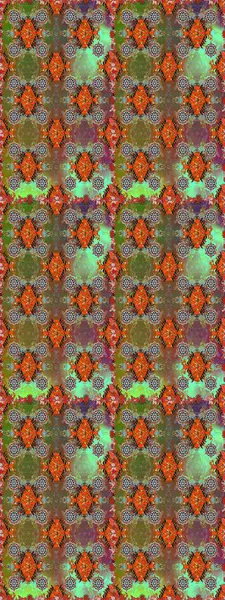Flowers with leaves and chamomile with cornflowers on brown and orange colors. Seamless background pattern. Raster - stock.