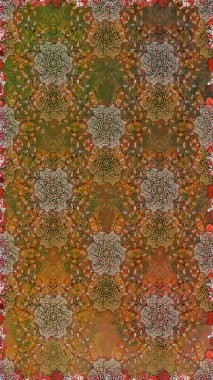 Çiçeksiz desenli arka plan, yaz çiçekleri. Kahverengi ve bej renkli çiçekler. Renkli Bahar Temalı Kusursuz Arkaplan. Düz Çiçek Elementleri Tasarımı.