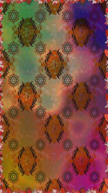 Illustration of floral seamless pattern. Flowers of the valley on brown and green colors.