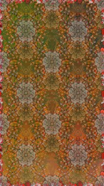 Çiçeksiz desenli arka plan, yaz çiçekleri. Kahverengi ve bej renkli çiçekler. Renkli Bahar Temalı Kusursuz Arkaplan. Düz Çiçek Elementleri Tasarımı.