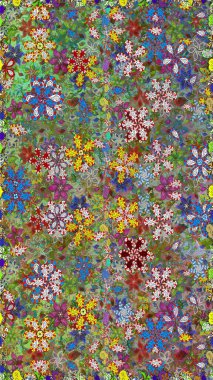 Kusursuz. Şirin çiçek elementleri. Yeşil ve nötr renklerde çiçekler. Raster illüstrasyonu.