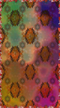 Illustration of floral seamless pattern. Flowers of the valley on brown and green colors.