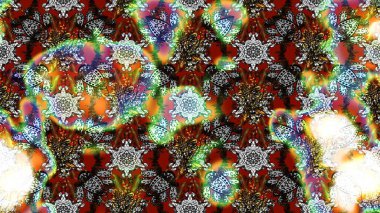 Düz Çiçek Elementleri Tasarımı. Çiçeksel fantezi tasarımı ve parlak bir arka plan çizimi. Renkli Bahar Teması çizim şablonu.