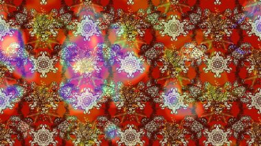 Renkli Bahar Teması eskiz kalıbı. Kahverengi ve kırmızı renkte çiçekler. Raster illüstrasyonu. Düz Çiçek Elementleri Tasarımı. Çiçekli çiçek deseni, suluboya..