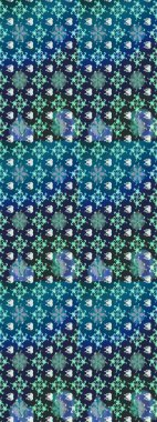 Küçük çiçekteki sevimli çiçek deseni. Mavi renkte çiçekler.