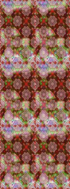 Raster illüstrasyonu. Renkli Bahar Temalı Kusursuz Arkaplan. Düz Çiçek Elementleri Tasarımı. Kahverengi ve nötr renklerde zarif çiçekli suluboya.